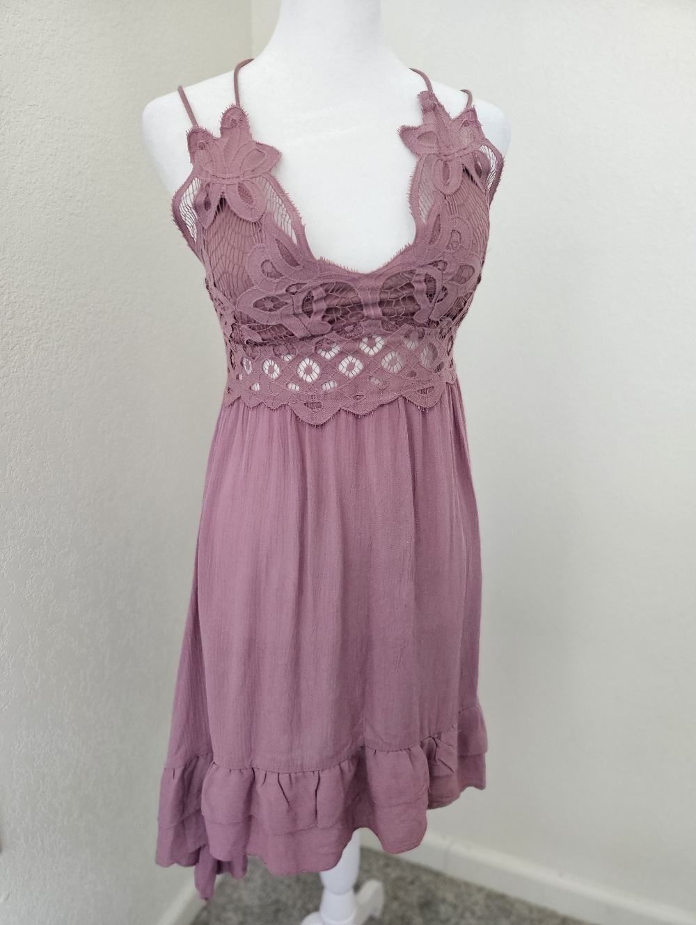 Rue21 Dusty Rose Crochet Top Dress